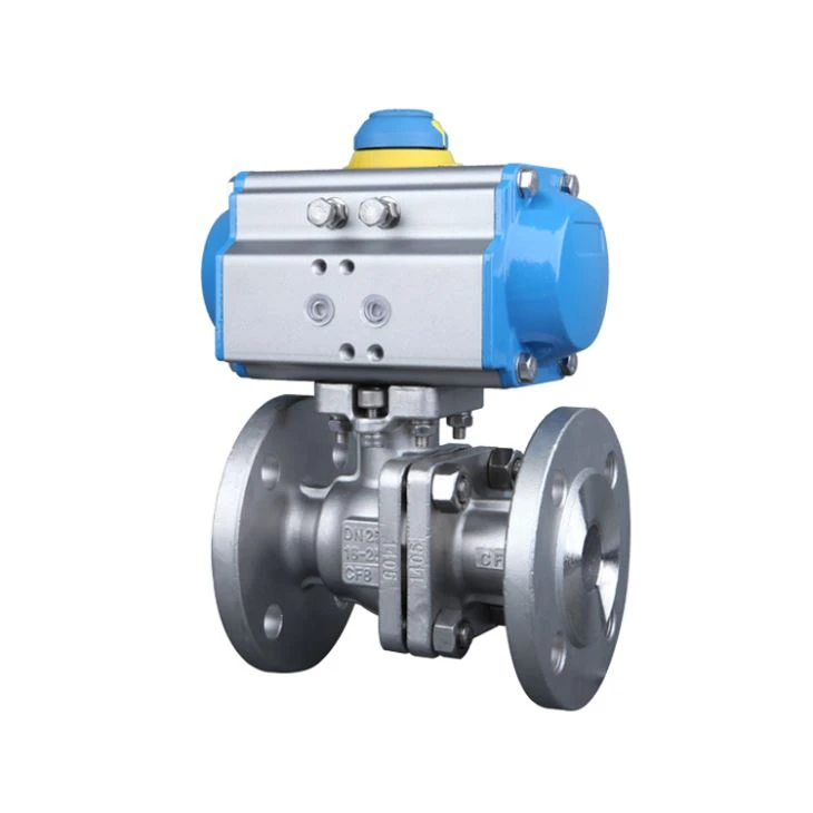 Pn16 Pneumatic Aluminum Alloy Actuator Operated Stainless Steel Body Ball Valve for Dyeing Machine