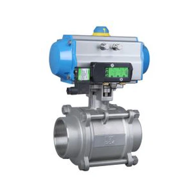 Three Piece Triclamp Ball Valve Actuated