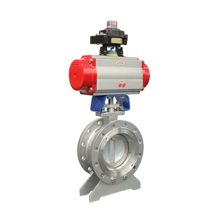 Pneumatic Double Flange High Performance Butterfly Valve with Handle