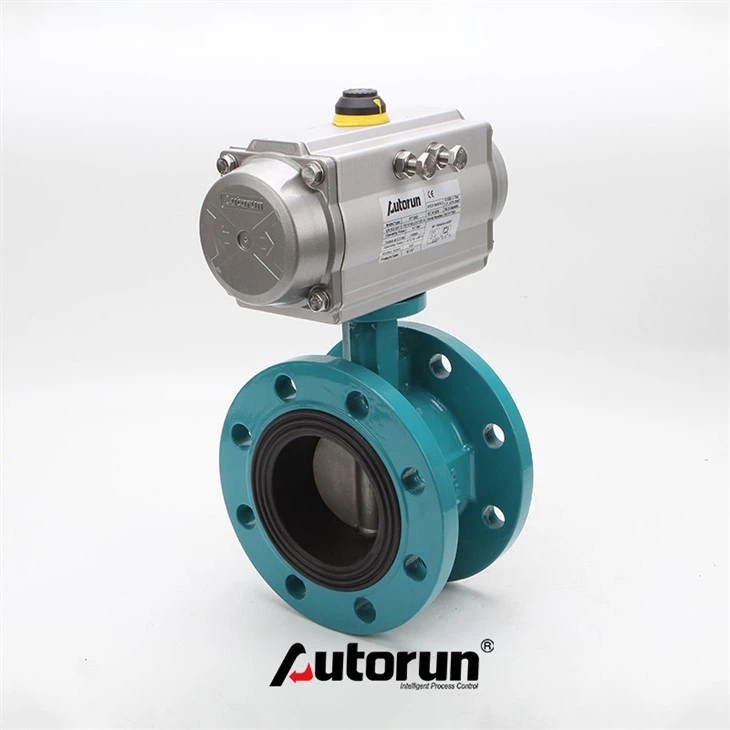 Pneumatic Flanged Soft Seal Butterfly Valve